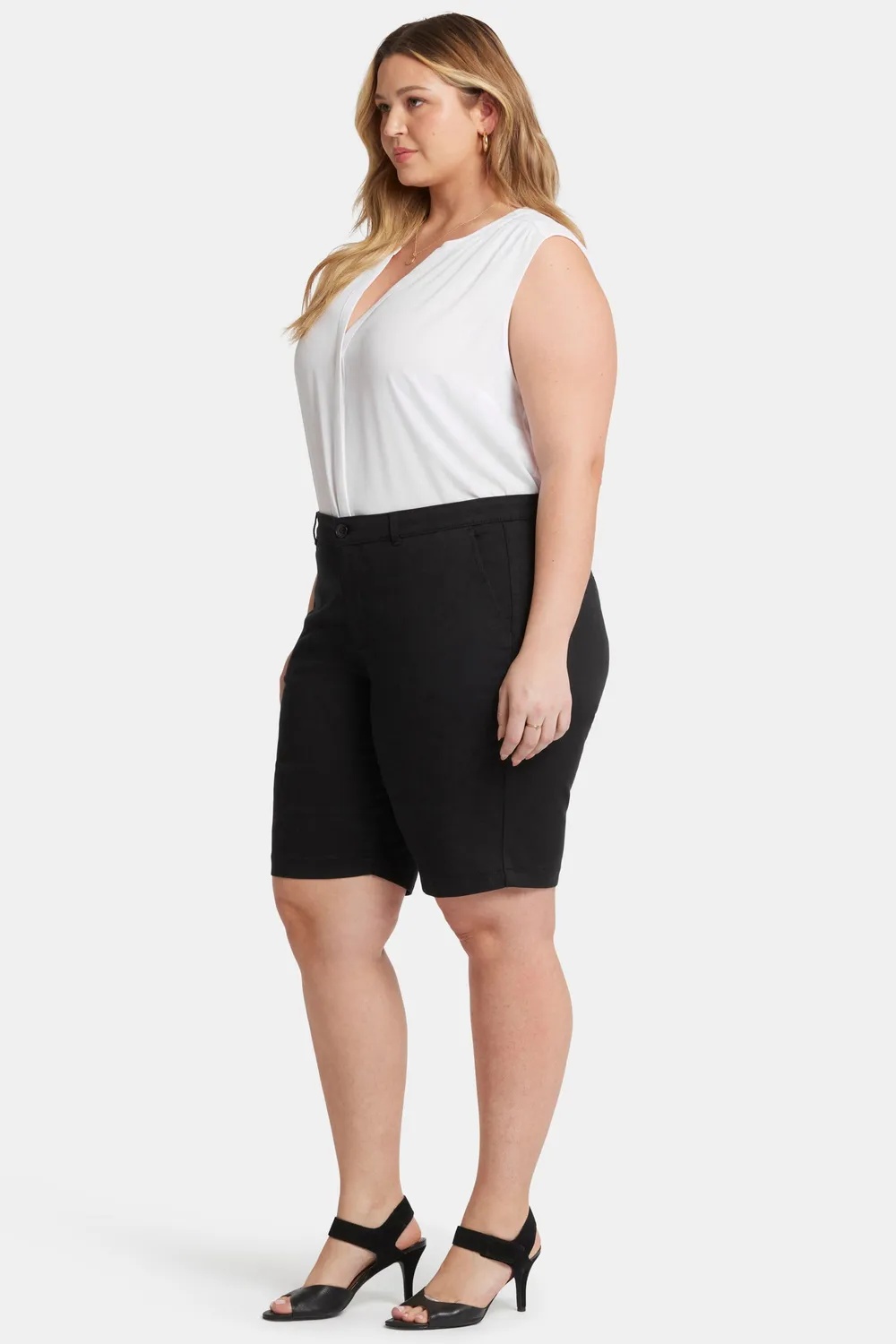NYDJ Bermuda Shorts Plus Size Twill Shorts Schwarz
