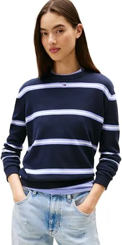 Tommy Jeans Essential Crew Pullover Damen XL Blau