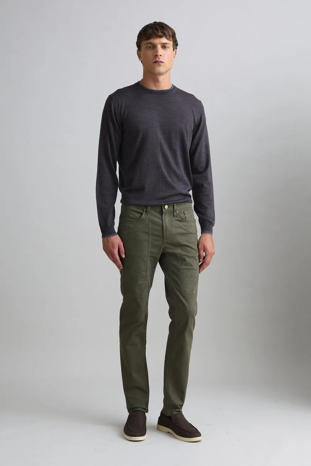 Jeckerson John Hose Slim Fit militärgrün Gabardine