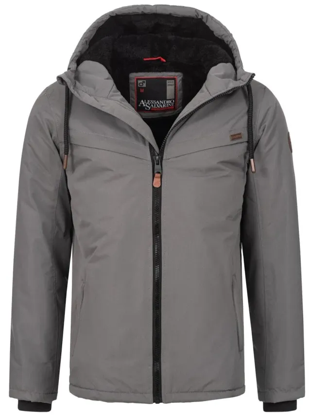 Alessandro Salvarini AS-331 Winterjacke Herren Olive mit Teddyfell
