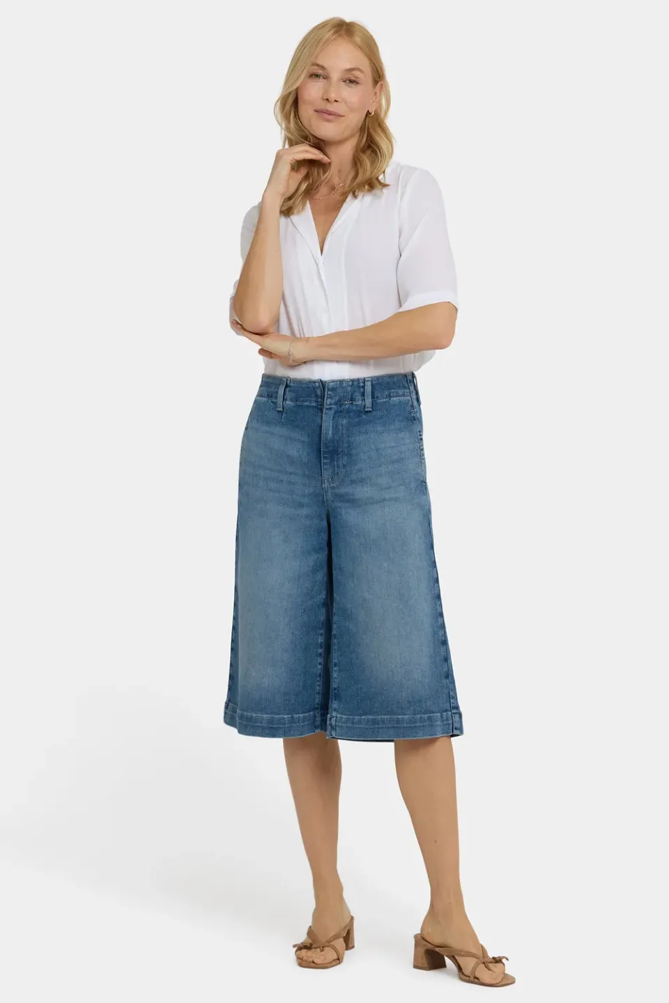 NYDJ Jeanne Culottes Jeans Breezy Palms Wide Leg