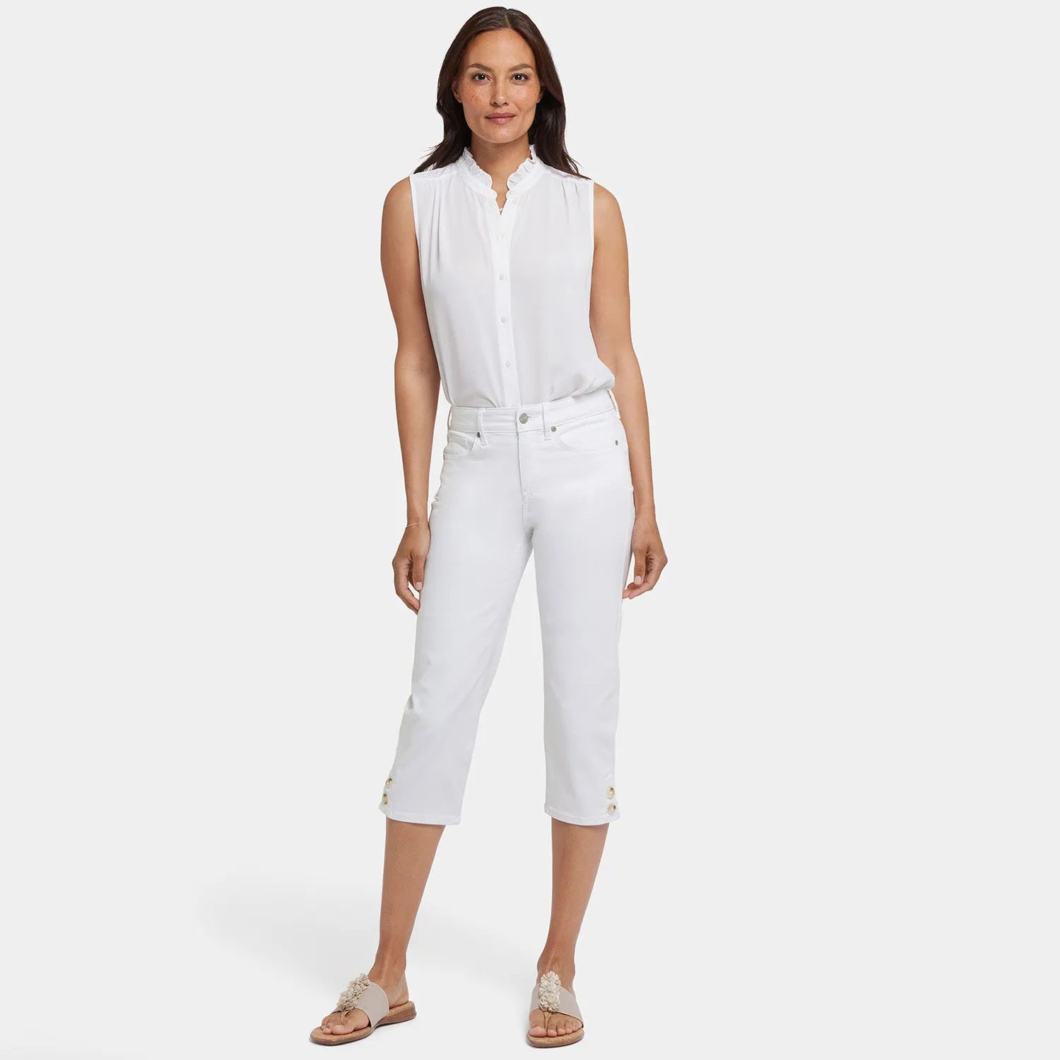 NYDJ Marilyn Straight Crop Jeans Optic White cropped
