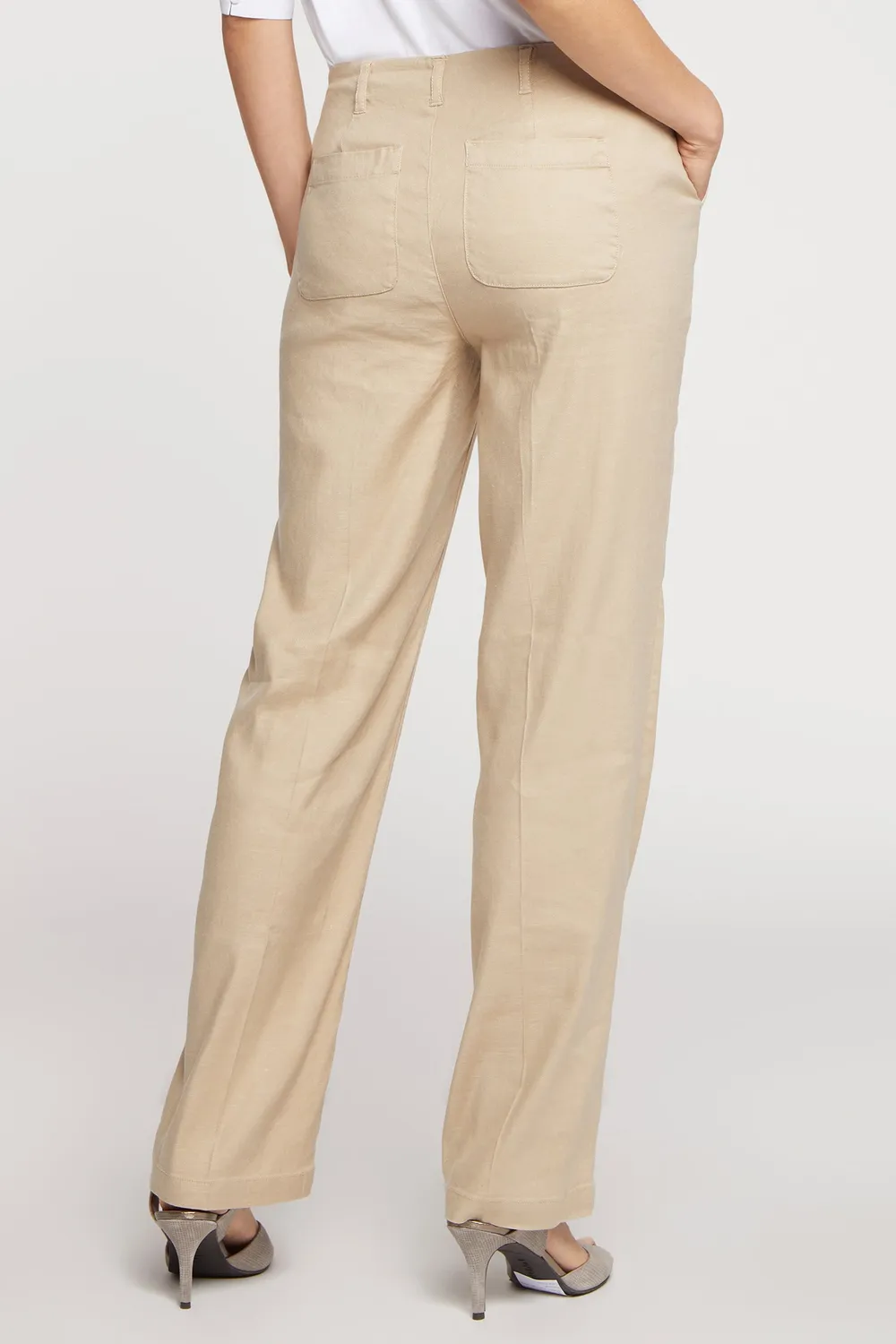 NYDJ Marilyn Straight Hose Petite Feather Stretch-Leinen