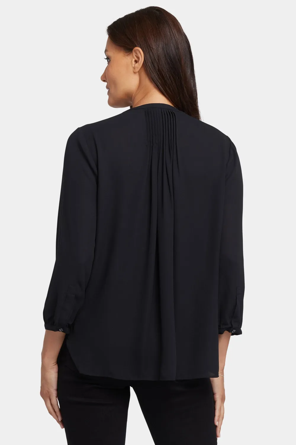NYDJ Pintuck Blouse Bluse Black 3/4-Arm schwarz