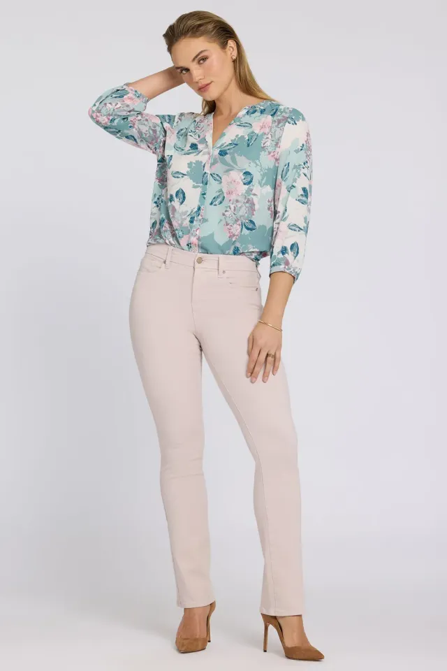 NYDJ Marilyn Straight Jeans Rock Flower Waist-Match