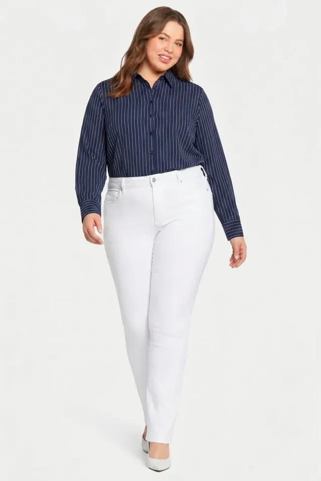 NYDJ Marilyn Straight Plus-Size Jeans Optic White weiß