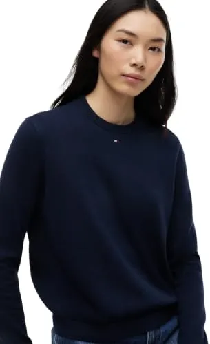 Tommy Jeans Essential Crew Pullover Damen blau 1XL Baumwolle