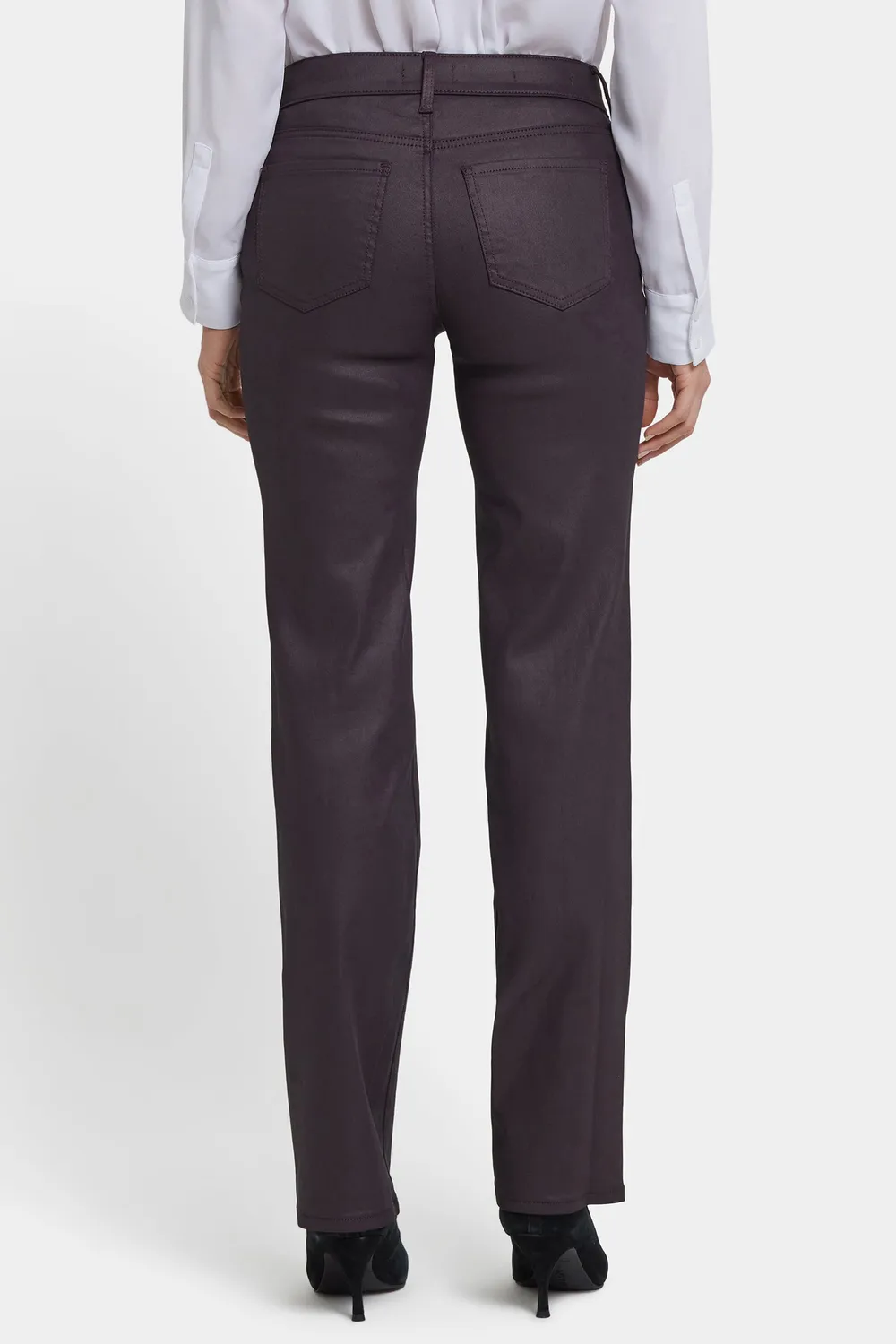 NYDJ Marilyn Straight Coated Jeans Fig Lila 32 Inch