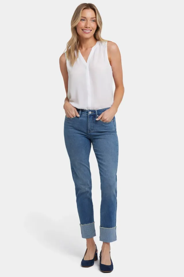 NYDJ Sheri Slim Ankle Jeans Costa Brava blau schmal