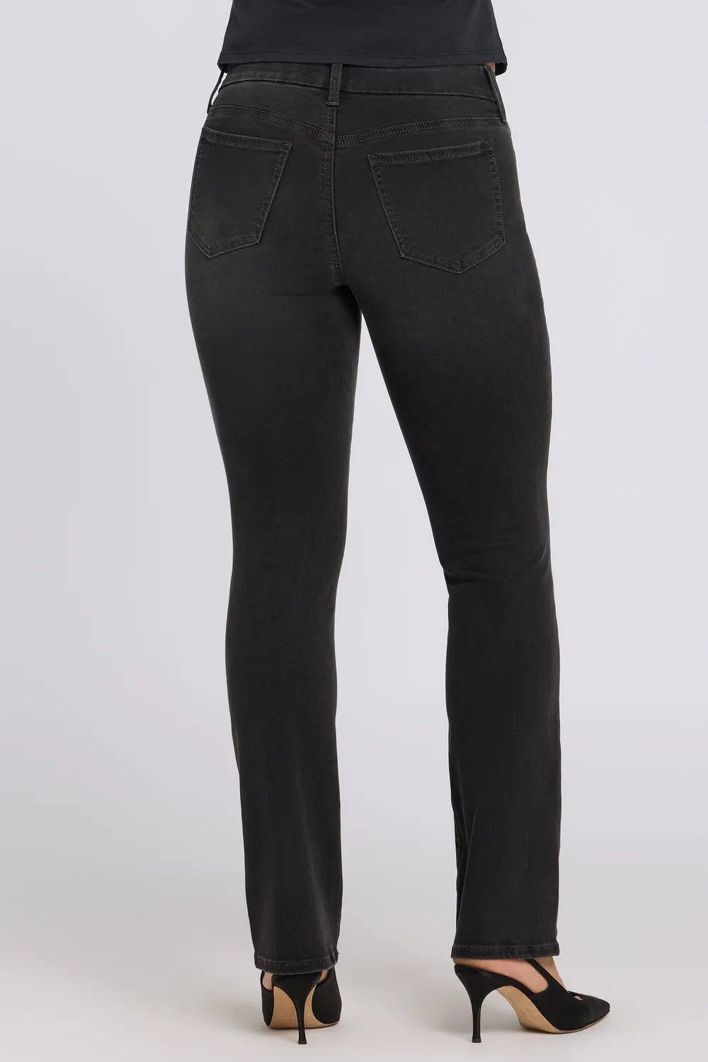 NYDJ Waist-Match Marilyn Straight Jeans Arch Rock Schwarz