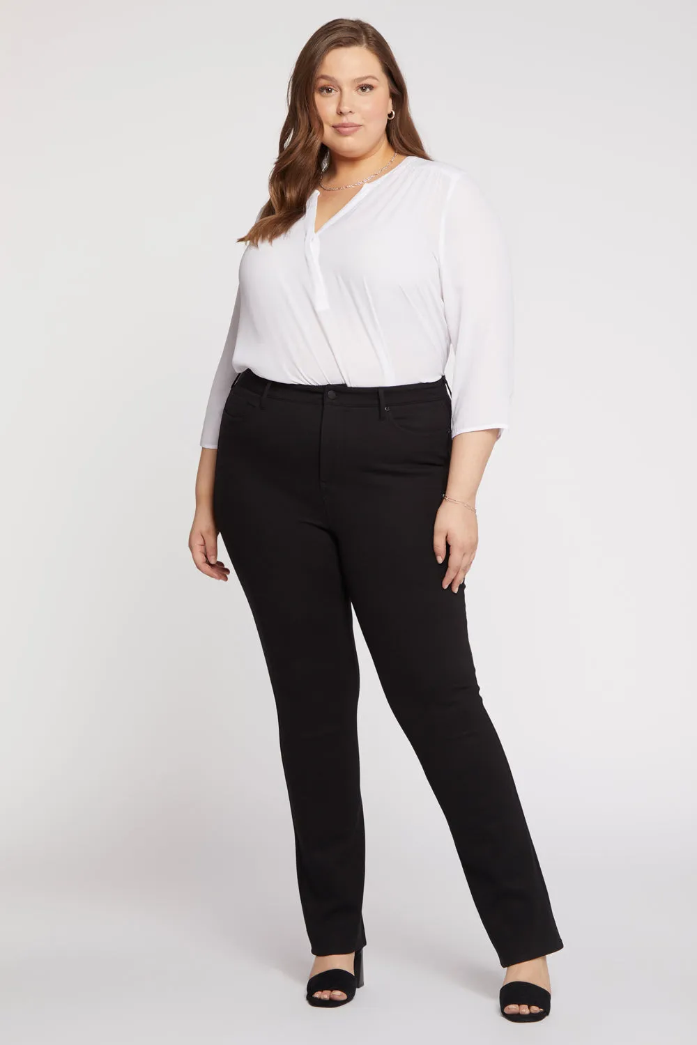 NYDJ Marilyn Straight Hose Schwarz Plus Size Ponte
