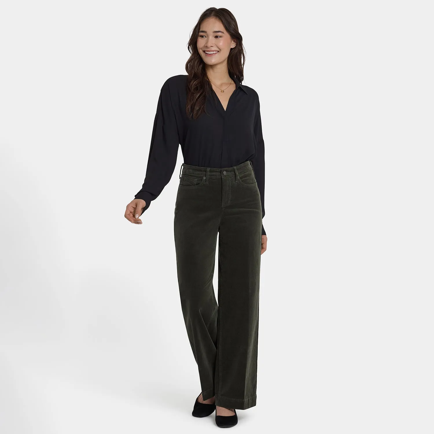NYDJ Teresa Wide Leg Cordhose Vine Leaf