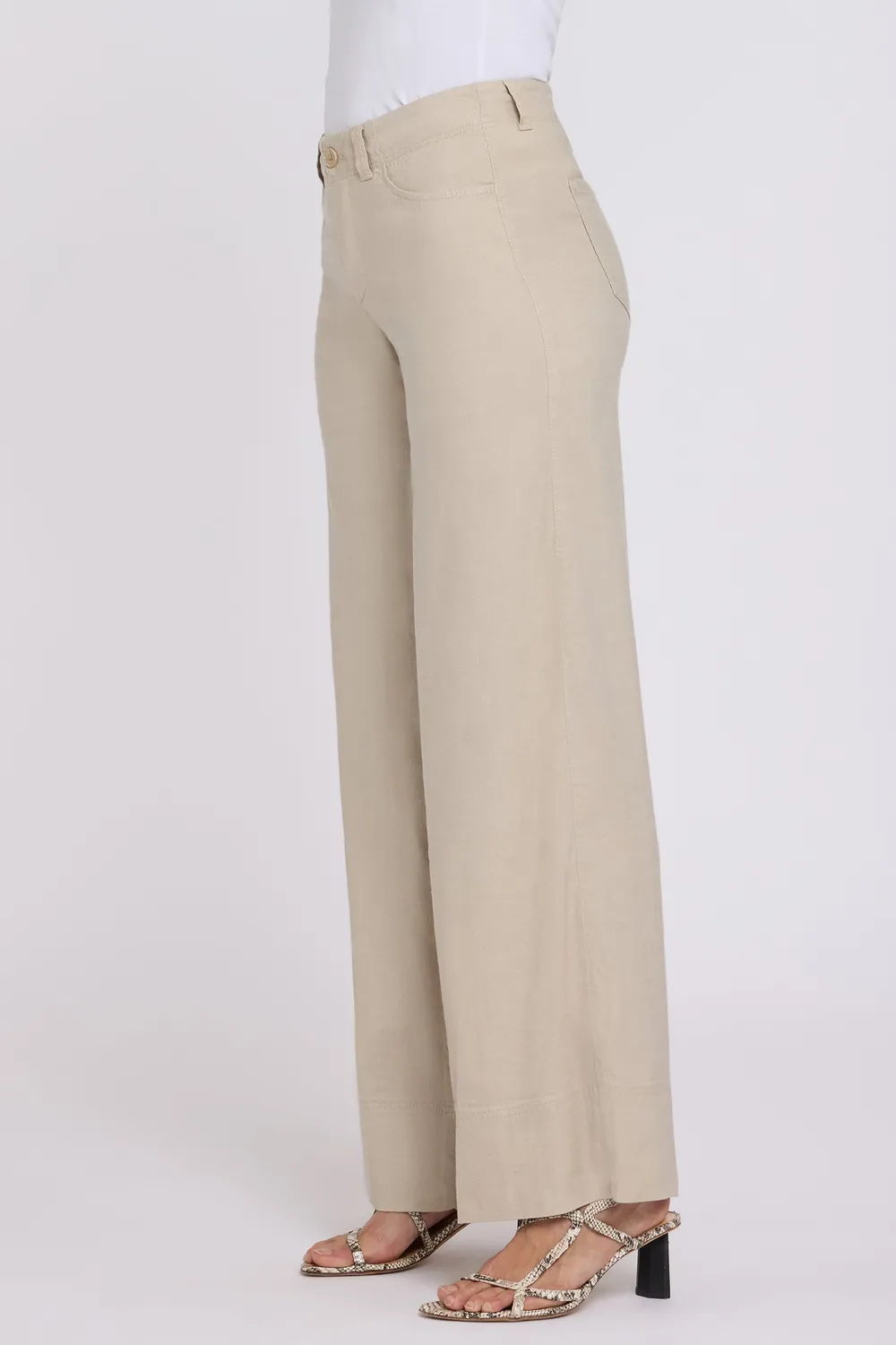 NYDJ 5 Pocket Wide Leg Stoffhose Feather Stretch-Leinen
