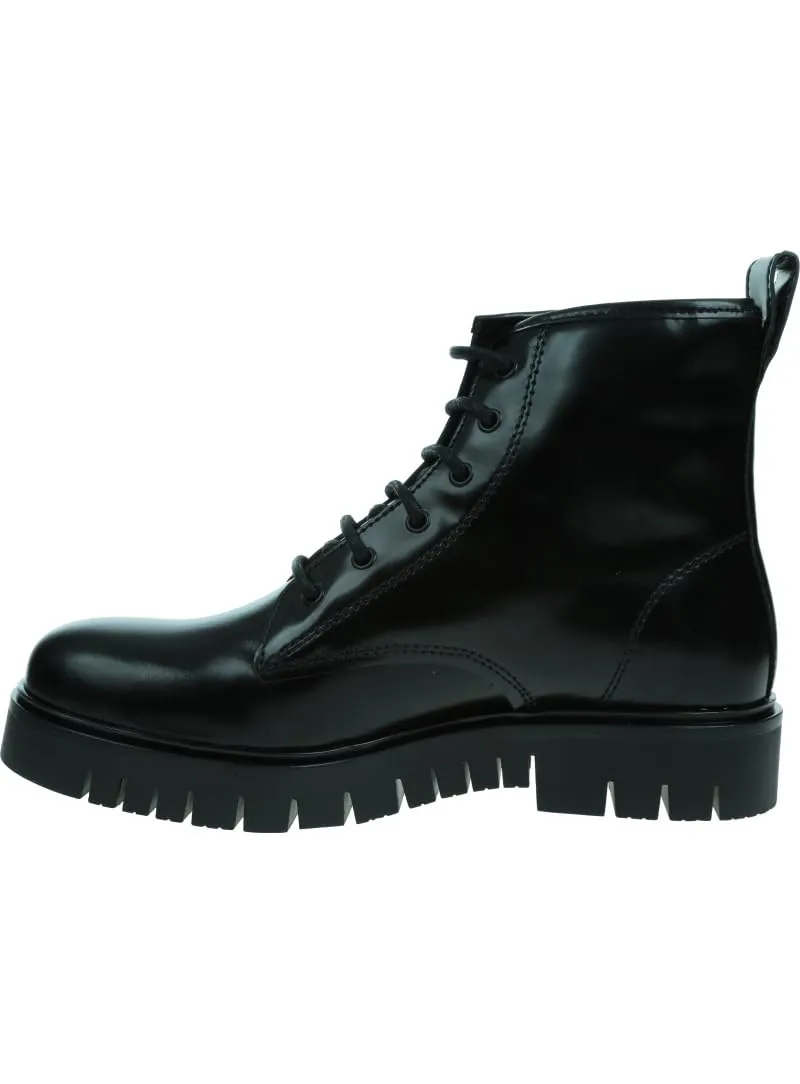 Tommy Jeans Mid Boot Schnürstiefel Damen Lack 38 EU