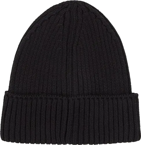 Tommy Jeans Flag Rib Beanie Mütze Schwarz Strick