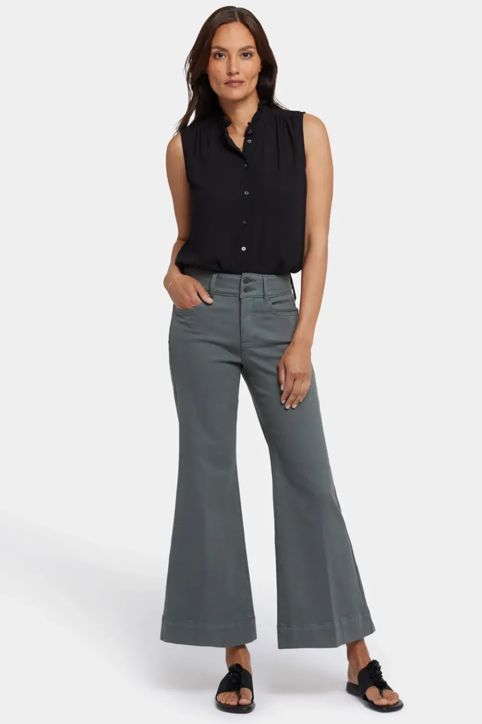NYDJ Mia Palazzo Ankle Jeans Sage Leaf High Rise