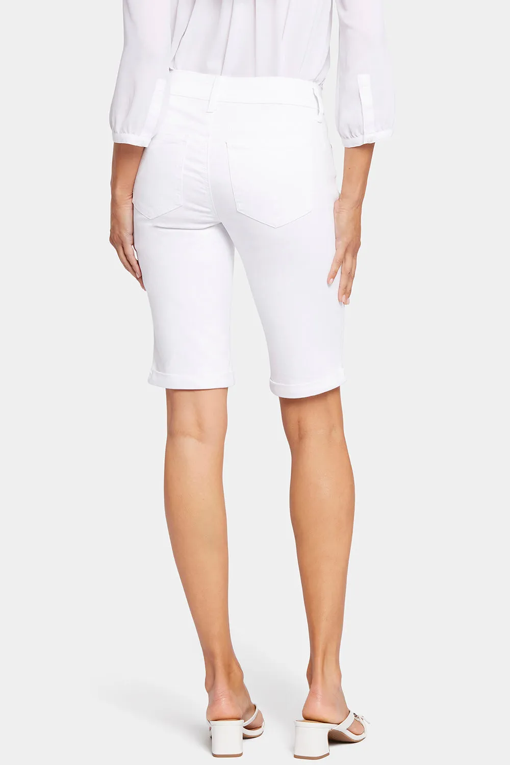 NYDJ Briella 11 Inch Denim Shorts Optic White Weiß