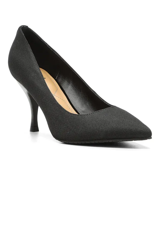NYDJ Evie Denim Pumps Schwarz mit Blockabsatz