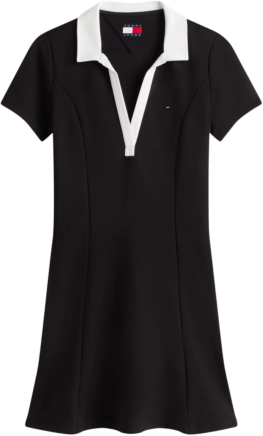 Tommy Jeans Contrast Damen Kleid L Fit Flare Mini
