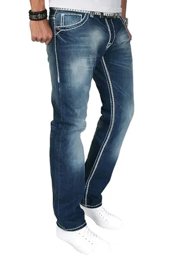 Alessandro Salvarini AS007 Herren Jeans 34W/34L Regular blau