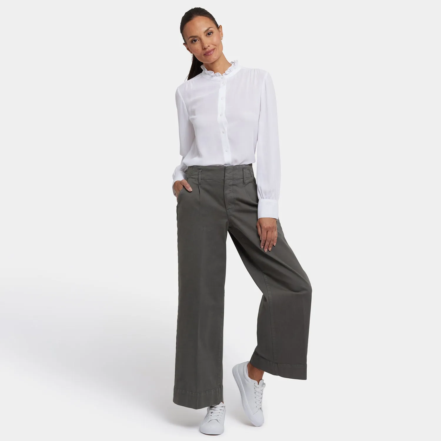 NYDJ Mona Wide Leg Trouser Jeans Vine Leaf grün