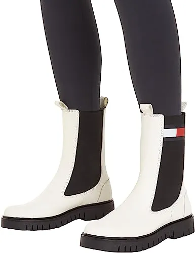 Tommy Jeans Mid Boot Stiefel Damen Leder Creme 37