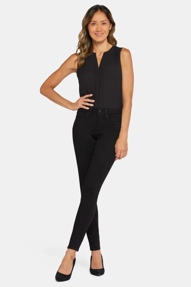 NYDJ Ami Skinny Petite Jeans Schwarz second-skin