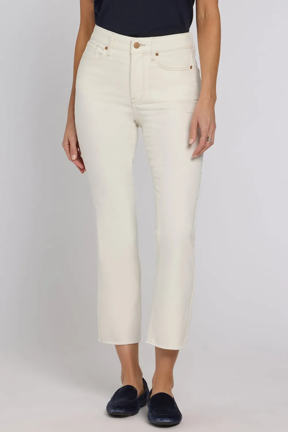NYDJ Billie Mini Bootcut Ankle Jeans Vintage White High Rise
