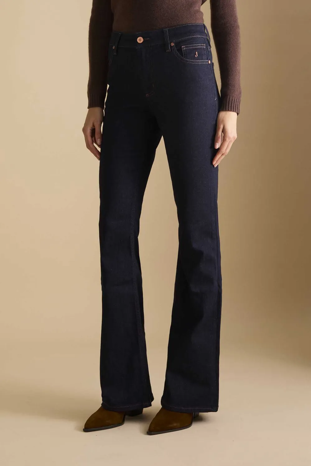 Jeckerson Jennifer Flared Fit Jeans dunkelblau Stretch