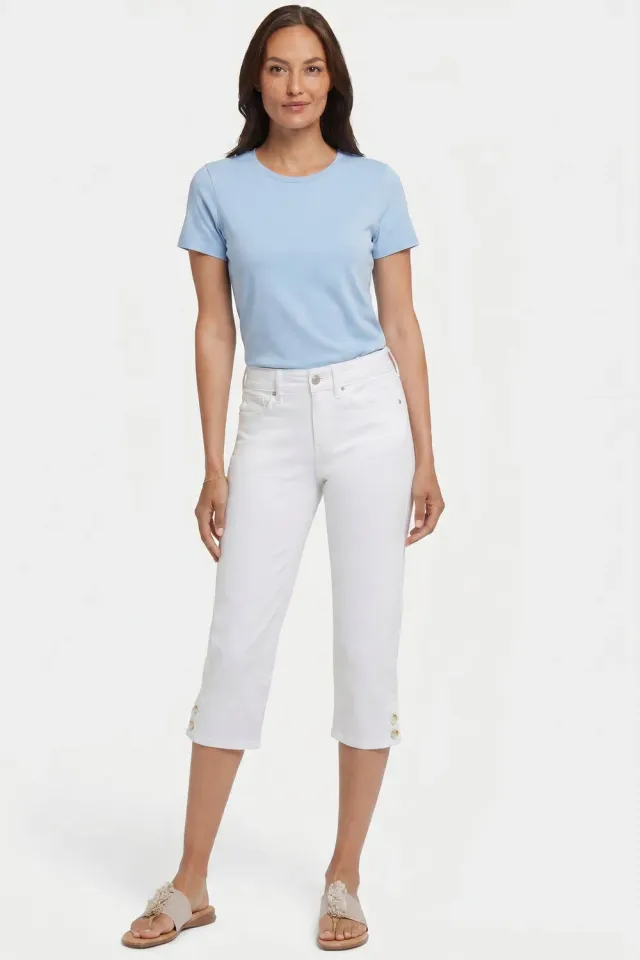 NYDJ Marilyn Straight Crop Jeans Optic White cropped