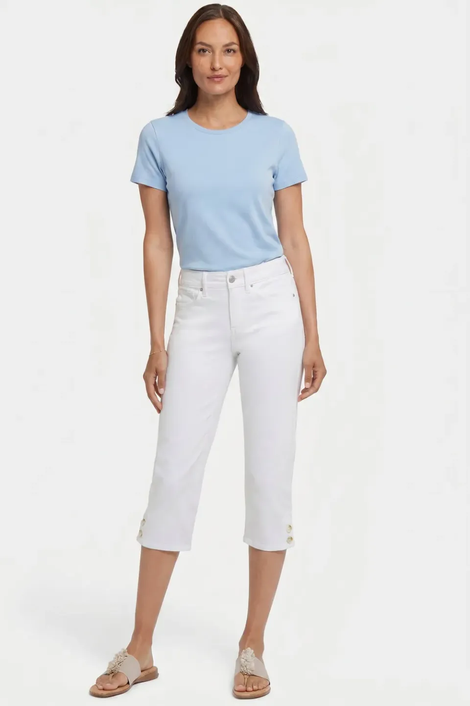 NYDJ Marilyn Straight Crop Jeans Optic White cropped