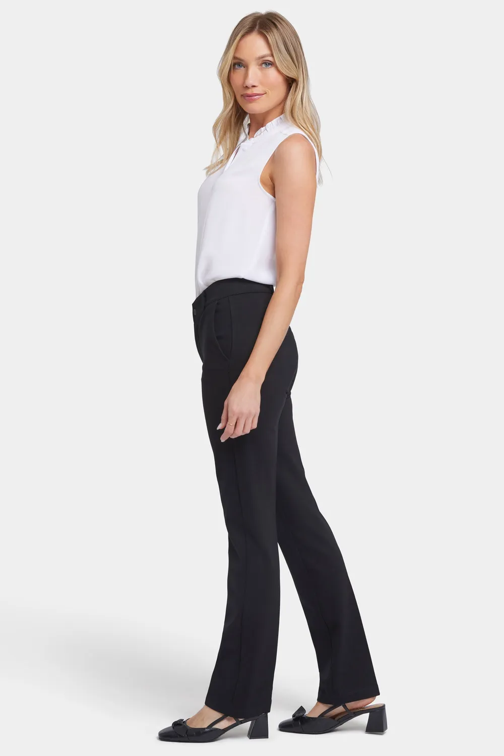 NYDJ Classic Trouser Stoffhose Schwarz Bügelfalte