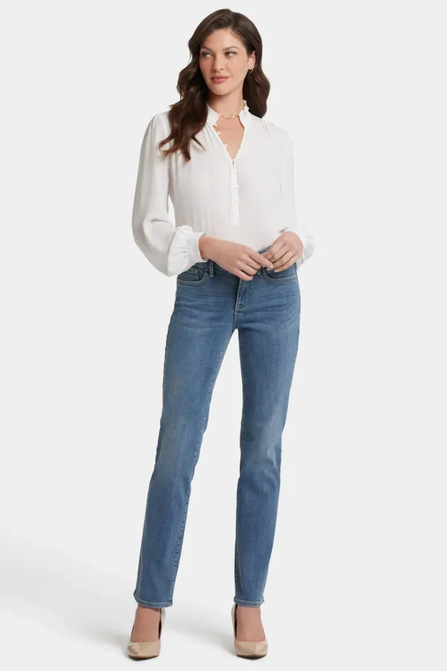 NYDJ Marilyn Straight Jeans Petite Heyburn Wash gerader Schnitt