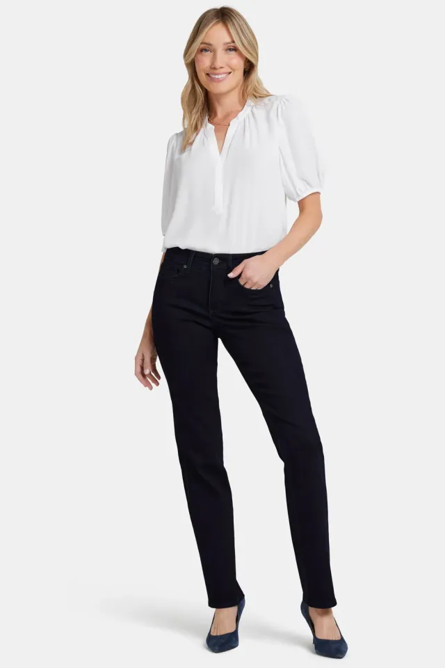 NYDJ Marilyn Straight Jeans Dark Enzyme gerades Bein