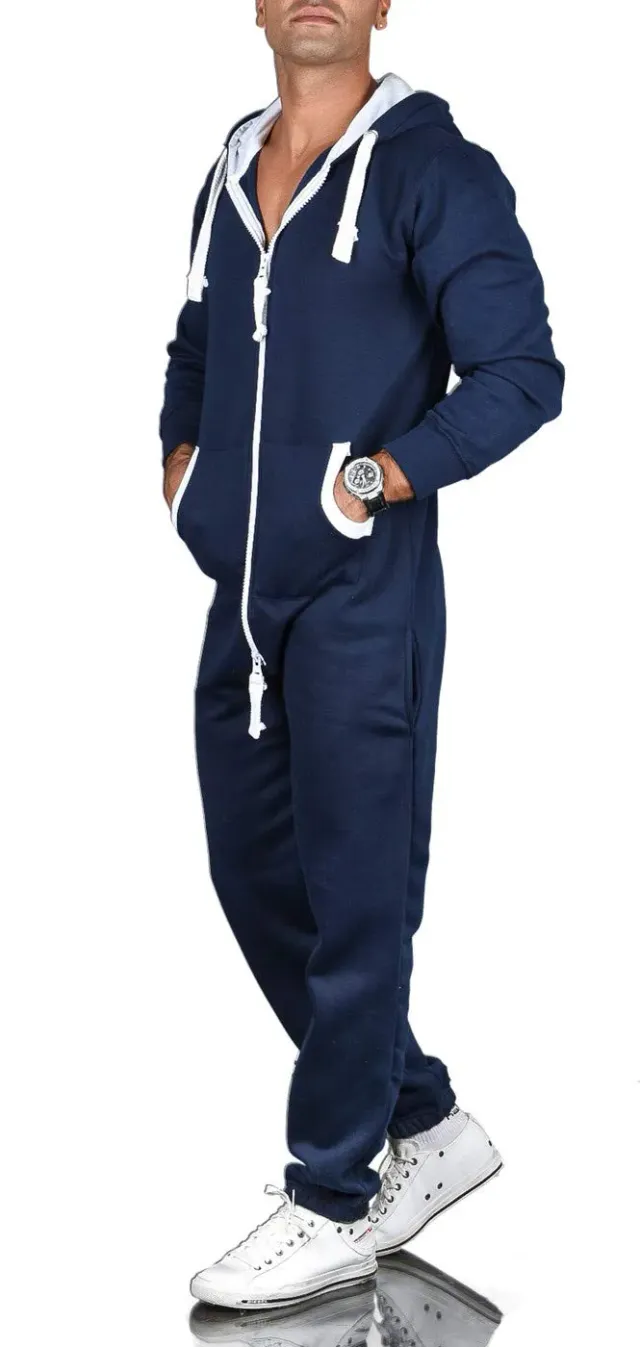 Alessandro Salvarini AS-039 Jumpsuit Trainingsanzug Herren elastisch