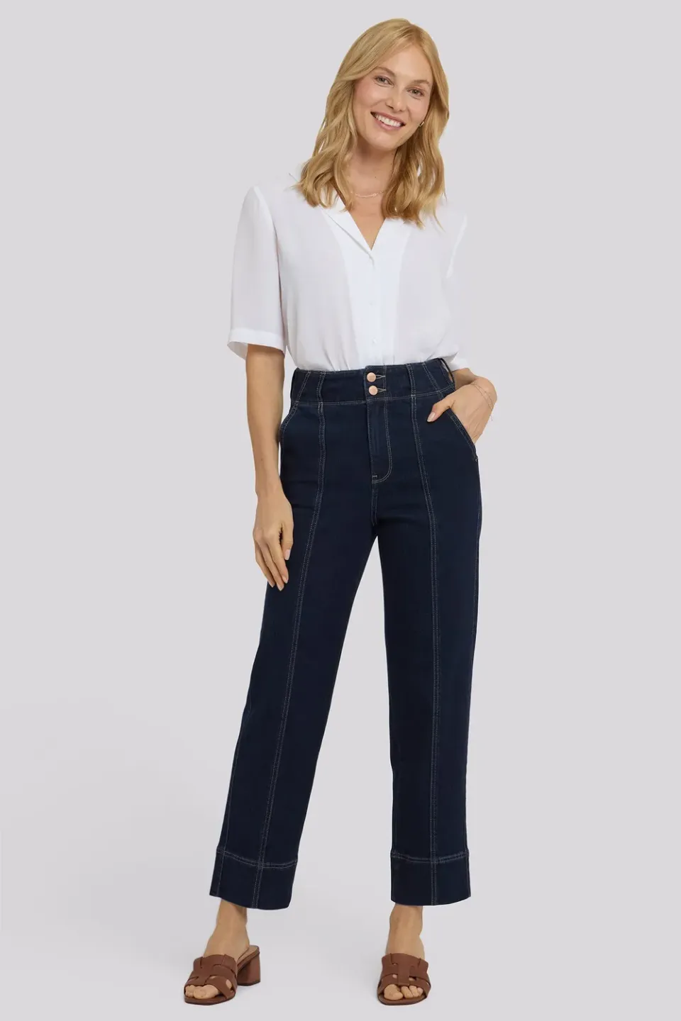 NYDJ Kasey Stovepipe Ankle Jeans Morning Tides dunkelblau