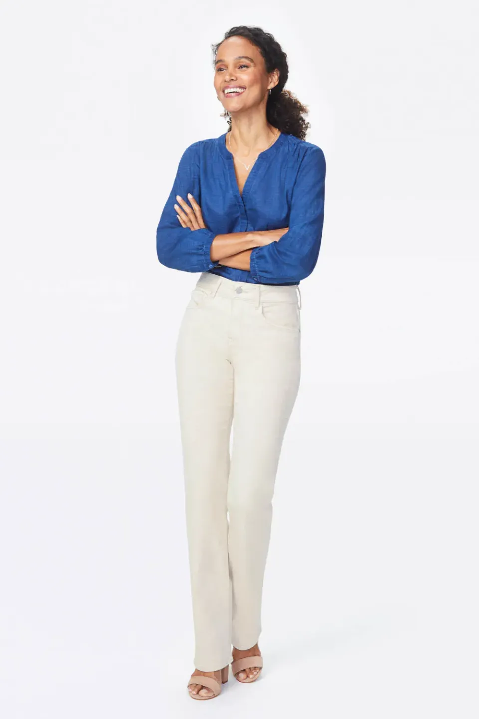 NYDJ Marilyn Straight Jeans Petite Feather formend