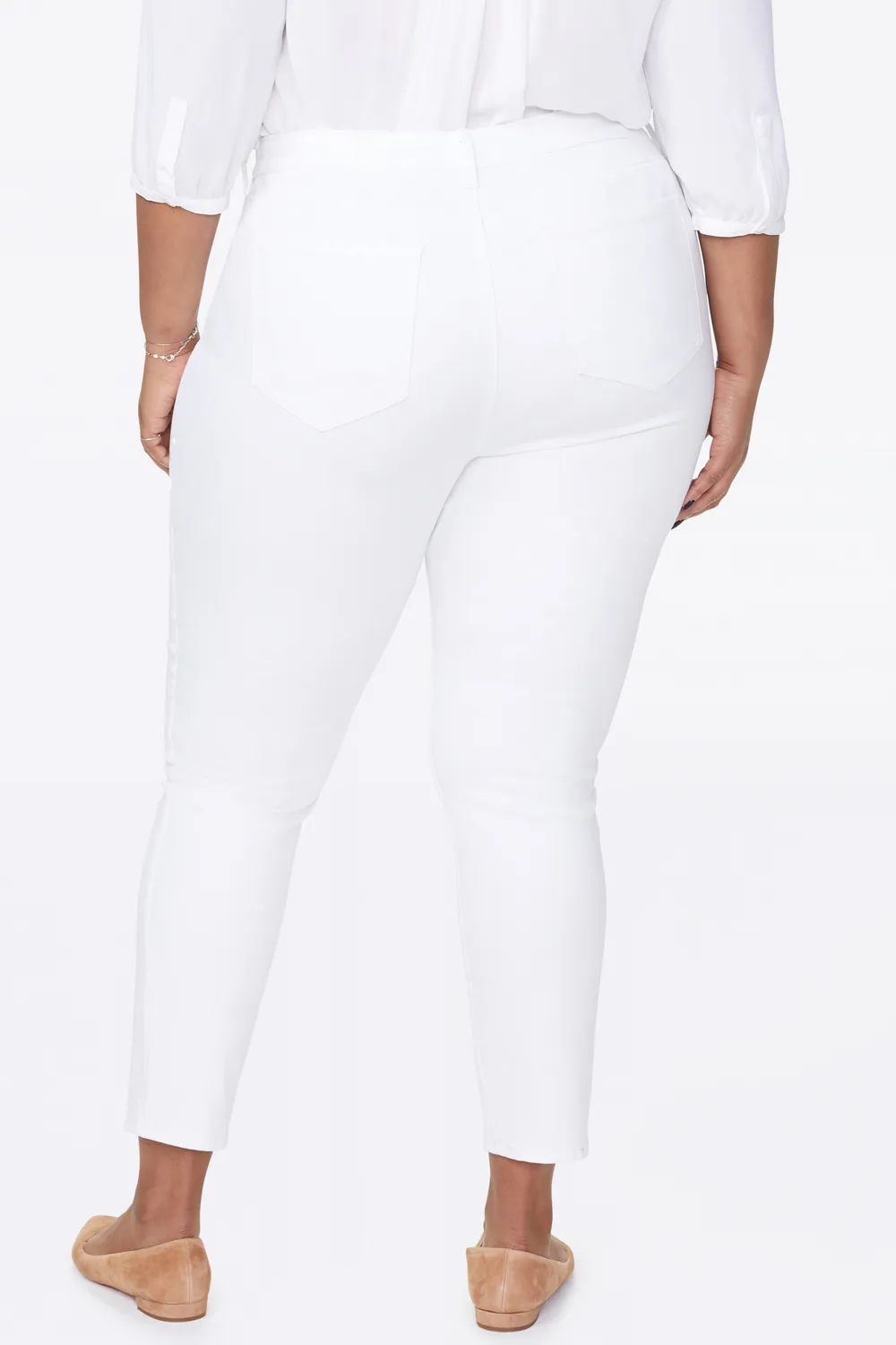 NYDJ Ami Skinny Ankle Jeans Weiss Plus Stretch