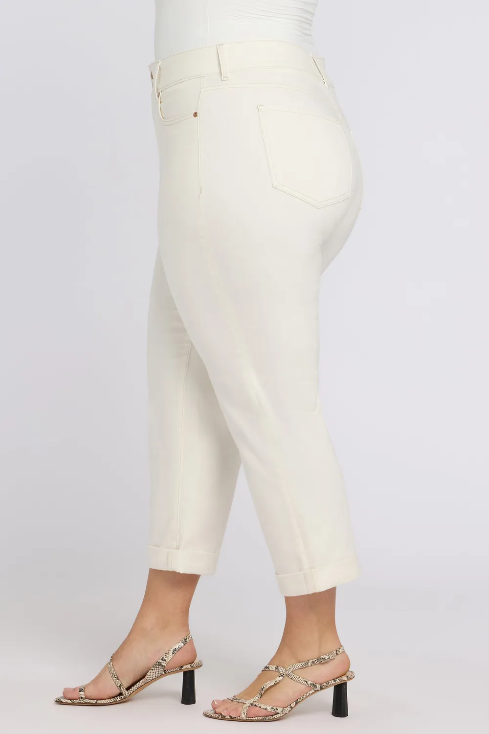 NYDJ Bailey Relaxed Straight Crop Jeans Weiß Plus