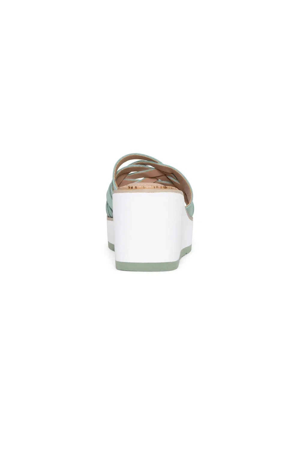 NYDJ Reesie Keilsandalen Jade Grün Leder