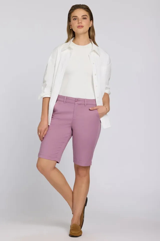NYDJ Bermuda Shorts Dusky Daisy Stretch-Twill pink