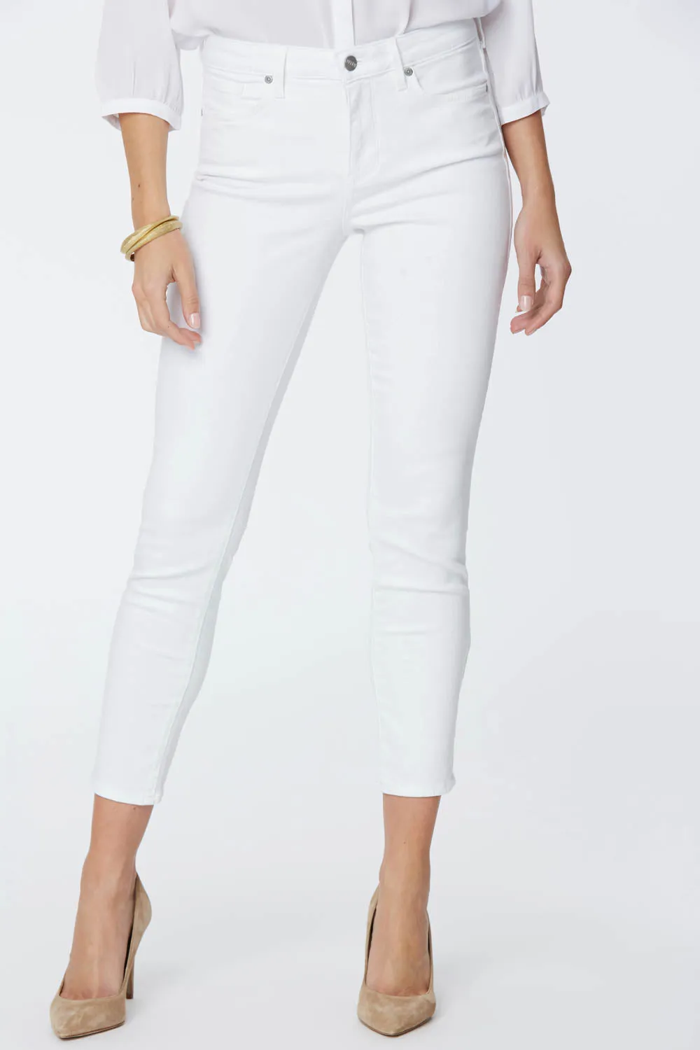 NYDJ Alina Skinny Ankle Jeans Optic White