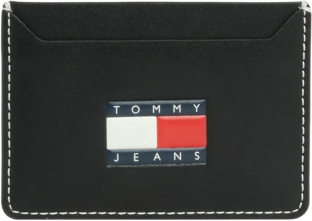 Tommy Jeans Heritage Kartenetui Schwarz klein Leder-Optik
