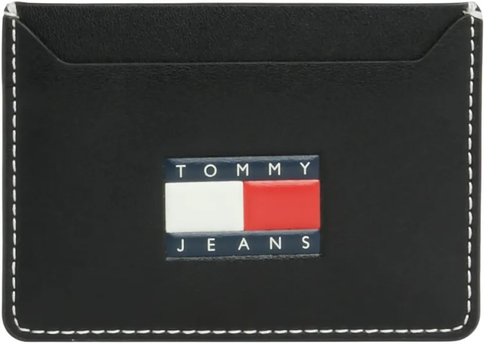 Tommy Jeans Heritage Kartenetui Schwarz klein Leder-Optik