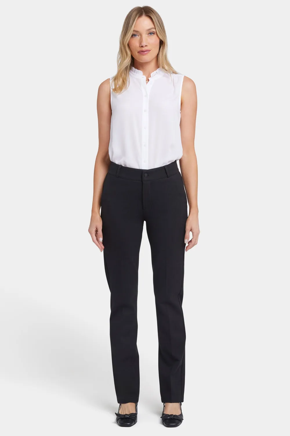 NYDJ Classic Trouser Stoffhose Schwarz Bügelfalte