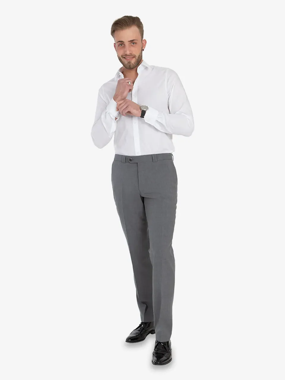 Club of Comfort Santos 2590 Stoffhose mittelgrau Wolle