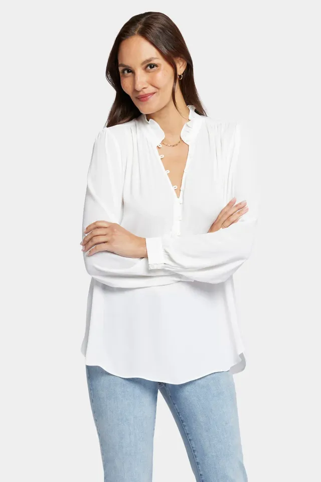 NYDJ Hannah Bluse Optic White Recycled