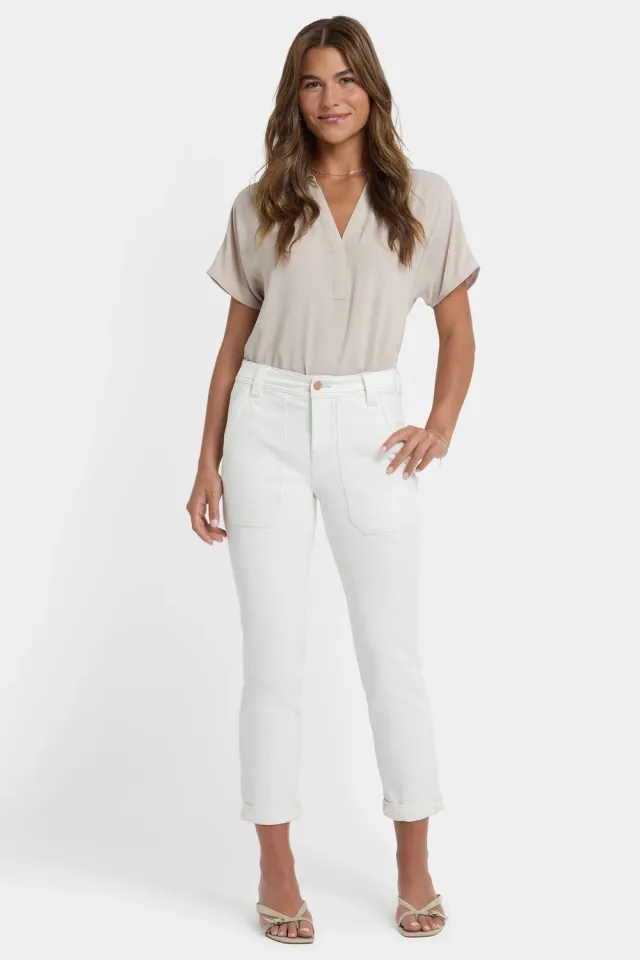 NYDJ Margot Girlfriend Jeans Vintage-Weiß Stretch
