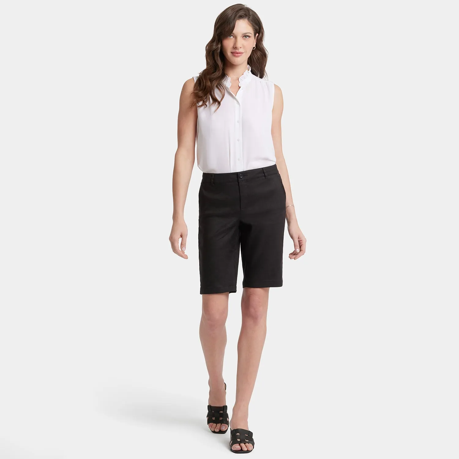 NYDJ Bermuda Shorts Schwarz Leinen
