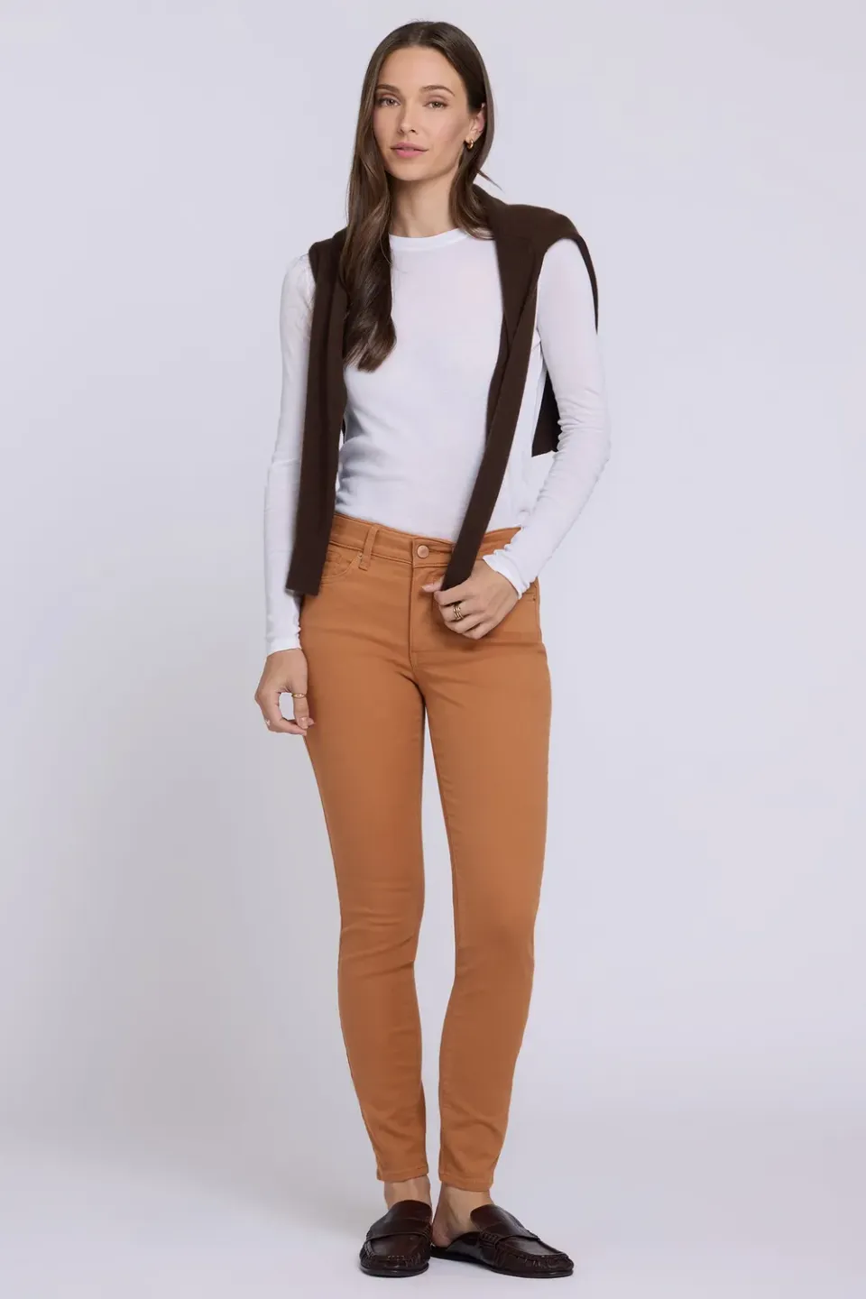 NYDJ Ami Skinny Petite Jeans Roasted Pecan Braun